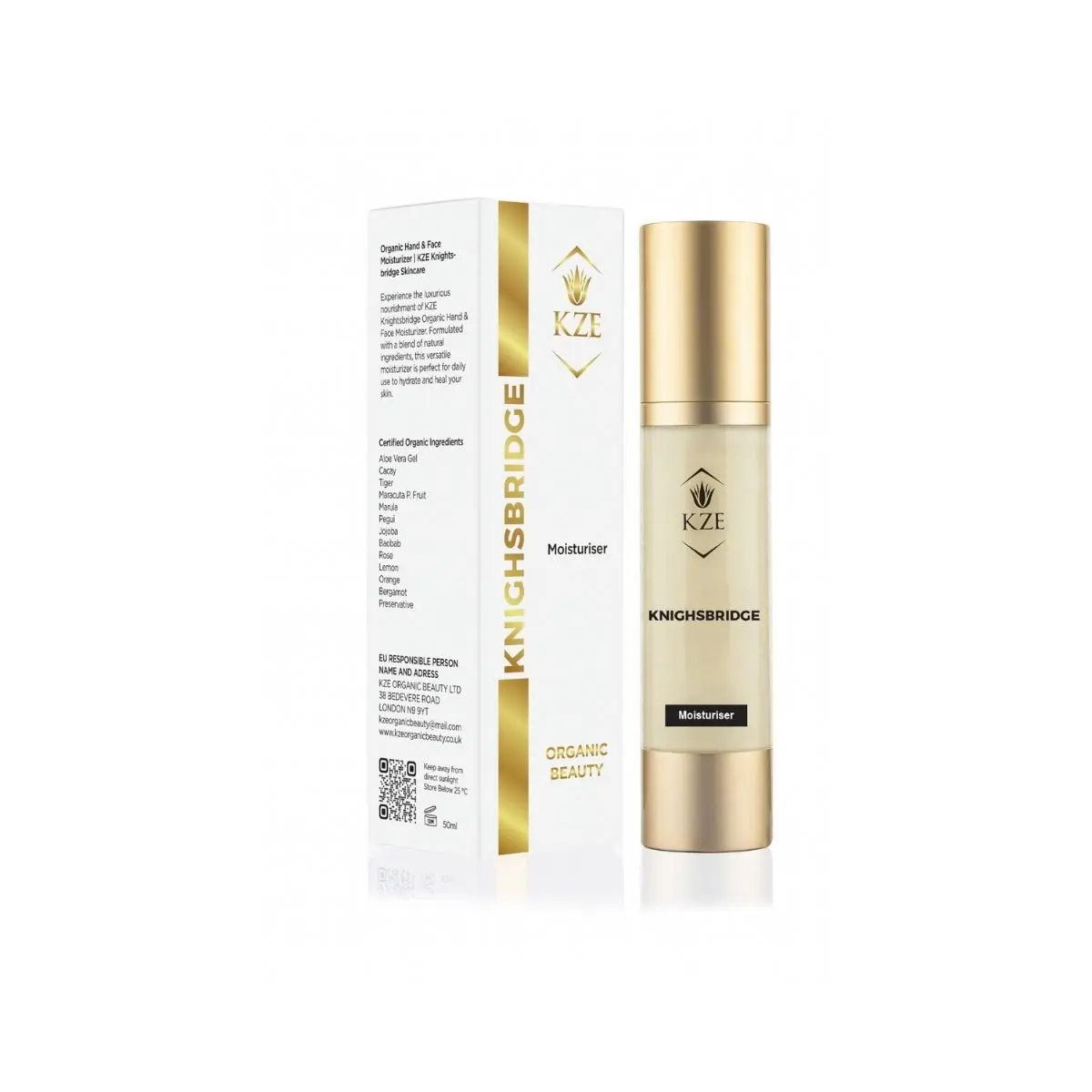 Knightsbridge Organic Hand and Face Moisturiser by KZE Organic Beauty